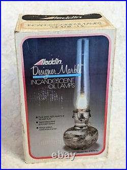 Vintage Aladdin Designer Marble Oil Lamp Model A281M Chimney W Box, Parts READ