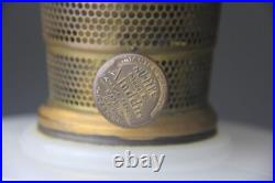 Vintage Aladdin Diamond Quilt Moonstone Kerosene Lamp Pink & White Read