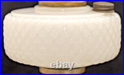 Vintage Aladdin Diamond Quilt Pattern White Moonstone Kerosene Oil Lamp Base