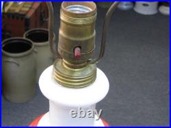 Vintage Aladdin Electric Table Lamp Lilly Pattern Red/white