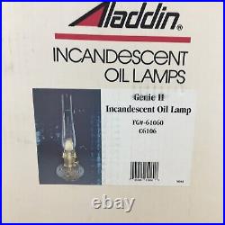 Vintage Aladdin Genie II Incandescent Oil Lamp NOB Model 23 Burner 2 Chimneys