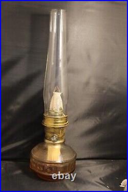 Vintage Aladdin Genie III Oil Lamp, Indoor Emergency Lighting, Amber Glass Bowl