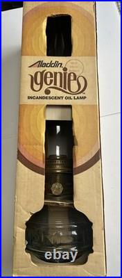 Vintage Aladdin Genie Incandescent Oil Lamp C-6103M Clear Brass Burner In Box