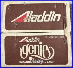 Vintage Aladdin Genie Incandescent Oil Lamp C-6103M Clear Brass Burner NIB