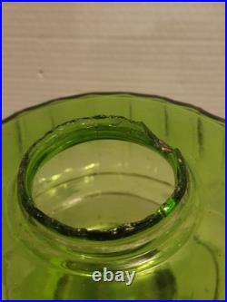 Vintage Aladdin Green CORINTHIAN Glass Oil Lamp 1930s Nu Type Model B