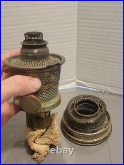 Vintage Aladdin Green CORINTHIAN Glass Oil Lamp 1930s Nu Type Model B