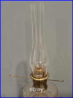 Vintage Aladdin Green Corinthian Electrified Oil Lamp With Frosted Shade