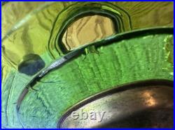 Vintage Aladdin Green Crystal CORINTHIAN Oil Lamp