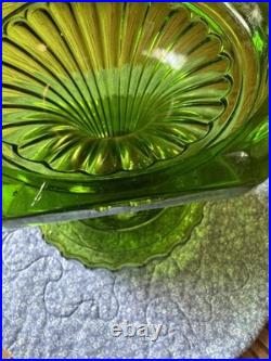 Vintage Aladdin Green Crystal CORINTHIAN Oil Lamp