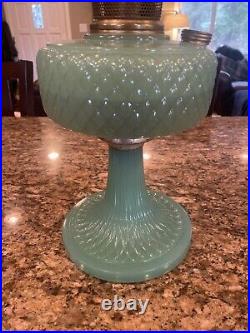 Vintage Aladdin Green Glass JADEITE Moonstone Lamp