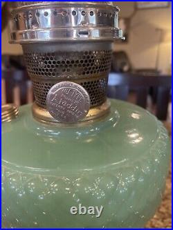 Vintage Aladdin Green Glass JADEITE Moonstone Lamp