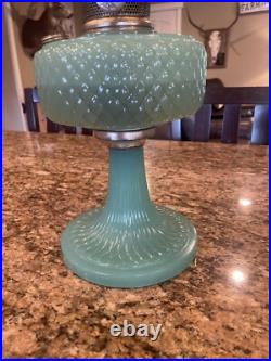 Vintage Aladdin Green Glass JADEITE Moonstone Lamp