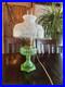 Vintage Aladdin Green Glass Nu Type B Oil Lamp Electric Convert 501-9 Shade