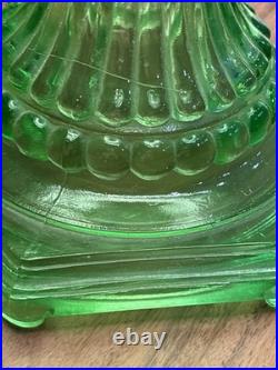 Vintage Aladdin Green Glass Nu Type B Oil Lamp Electric Convert 501-9 Shade