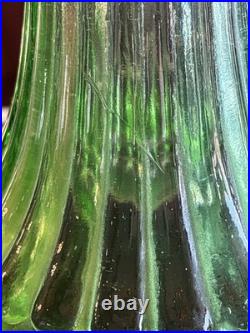 Vintage Aladdin Green Glass Nu Type B Oil Lamp Electric Convert 501-9 Shade