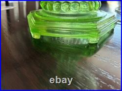 Vintage Aladdin Green Glass Nu Type B Oil Lamp Electric Convert 501-9 Shade