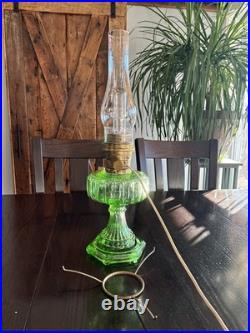 Vintage Aladdin Green Glass Nu Type B Oil Mantle Lamp Converted To Electric