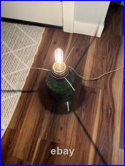 Vintage Aladdin Green Glass Nu Type B Oil Mantle Lamp Converted To Electric