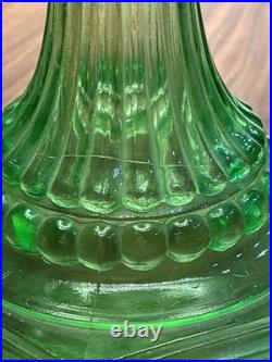 Vintage Aladdin Green Glass Nu Type B Oil Mantle Lamp Converted To Electric