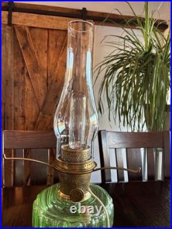 Vintage Aladdin Green Glass Nu Type B Oil Mantle Lamp Converted To Electric