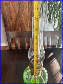 Vintage Aladdin Green Glass Nu Type B Oil Mantle Lamp Converted To Electric