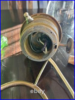 Vintage Aladdin Green Glass Nu Type B Oil Mantle Lamp Converted To Electric