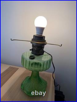 Vintage Aladdin Green Glass Nu Type B Oil Mantle Lamp Converted to Electric