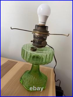 Vintage Aladdin Green Glass Nu Type B Oil Mantle Lamp Converted to Electric