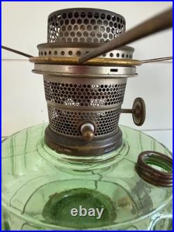 Vintage Aladdin Green Glass Nu Type B Oil Mantle Lamp Converted to Electric