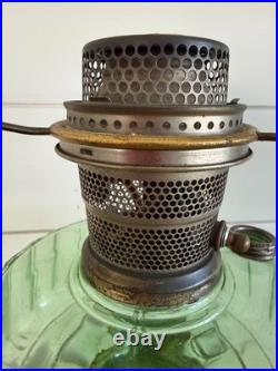 Vintage Aladdin Green Glass Nu Type B Oil Mantle Lamp Converted to Electric