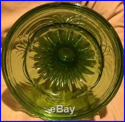 Vintage Aladdin Green Glass Washington Drape Round Base Oil Lampall Original