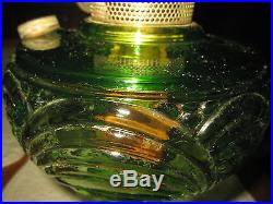Vintage Aladdin Green Vaseline Glass Oil / Kerosene Lamp Nu Type Model B