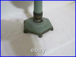 Vintage Aladdin Green table Lamp Model C metal base & tank kerosene oil light