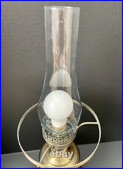 Vintage Aladdin Hurricane Lamp Kerosene Lamp Style Nickel Burner Key Switch