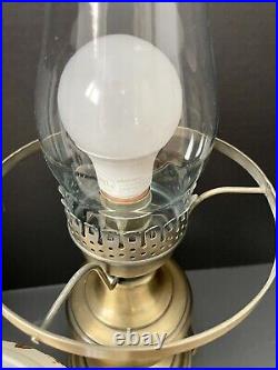 Vintage Aladdin Hurricane Lamp Kerosene Lamp Style Nickel Burner Key Switch