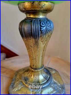 Vintage Aladdin Jade Green Moonstone Majestic Model B-122 Kerosene Oil Lamp