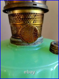 Vintage Aladdin Jade Green Moonstone Majestic Model B-122 Kerosene Oil Lamp