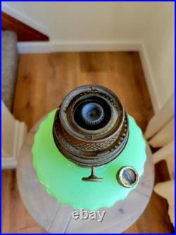 Vintage Aladdin Jade Green Moonstone Majestic Model B-122 Kerosene Oil Lamp