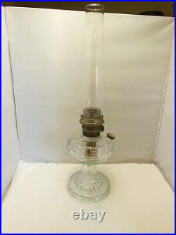 Vintage Aladdin Kerosene Beehive Clear Glass Oil Lamp Model B Burner & Chimney