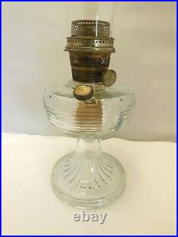 Vintage Aladdin Kerosene Beehive Clear Glass Oil Lamp Model B Burner & Chimney