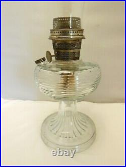 Vintage Aladdin Kerosene Beehive Clear Glass Oil Lamp Model B Burner & Chimney