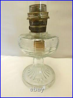 Vintage Aladdin Kerosene Beehive Clear Glass Oil Lamp Model B Burner & Chimney