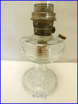 Vintage Aladdin Kerosene Beehive Clear Glass Oil Lamp Model B Burner & Chimney