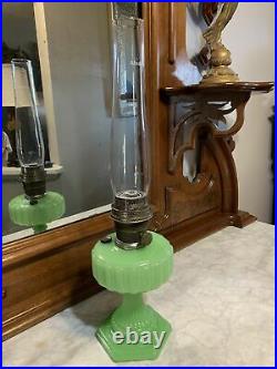 Vintage Aladdin Kerosene Lamp Model B Green Glass