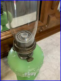 Vintage Aladdin Kerosene Lamp Model B Green Glass