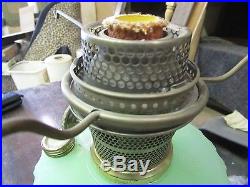 Vintage Aladdin Kerosene Lamp with Jadeite Bowl