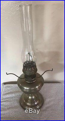 Vintage Aladdin Kerosene Oil Lamp With #9 Burner Red Glass Shade