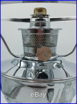Vintage Aladdin Kerosene Oil Mantle Table Lamp #23 With Handpainted Shade