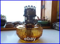 Vintage Aladdin Lamp Amber Glass Lincoln Drape w 23 Chimney Extra Wick No Stem Vintage Aladdin Lamp Amber Glass Lincoln Drape w 23 Chimney Extra Wick No Stem
