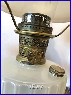 Vintage Aladdin Lamp B-126 Corinthian White & Pink Moonstone Kerosene Lamp